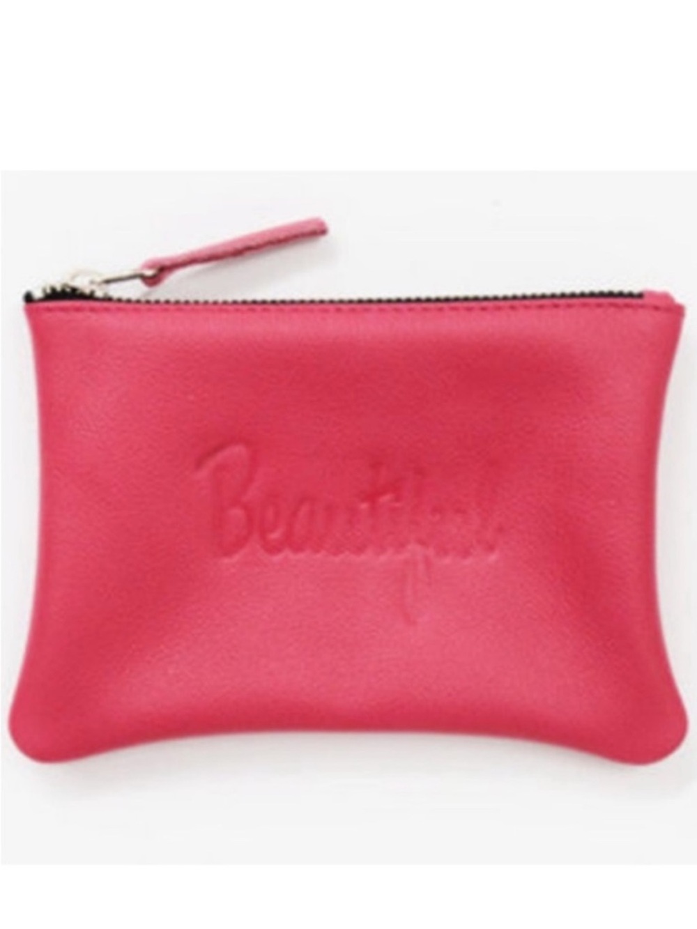 Jesse and Co Small Leather Pouch “Beautiful” Cosmetic Bag